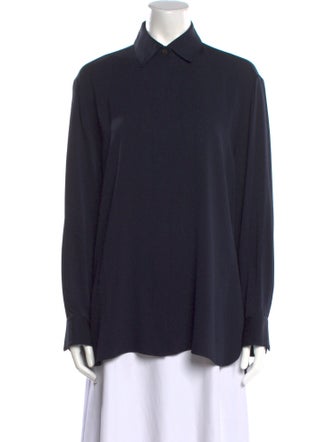 The Row Silk Long Sleeve Button-Up Top