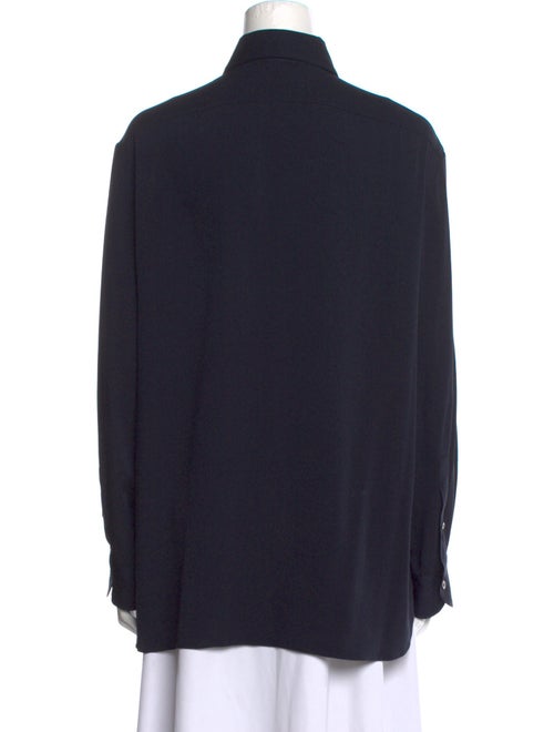 The Row Silk Long Sleeve Button-Up Top