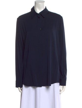 The Row Silk Long Sleeve Button-Up Top