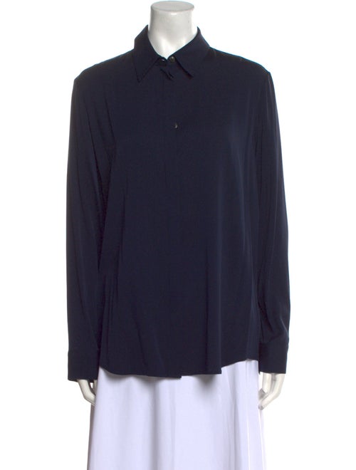 The Row Silk Long Sleeve Button-Up Top