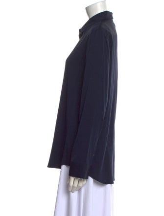 The Row Silk Long Sleeve Button-Up Top