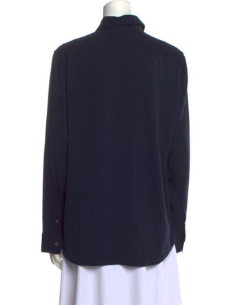 The Row Silk Long Sleeve Button-Up Top