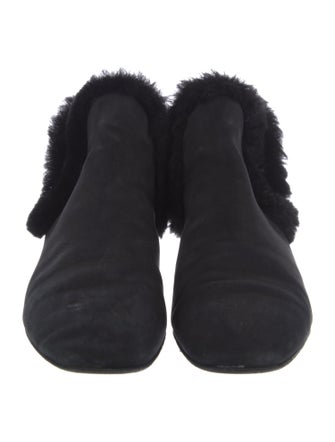The Row Suede Fur Trim Boots