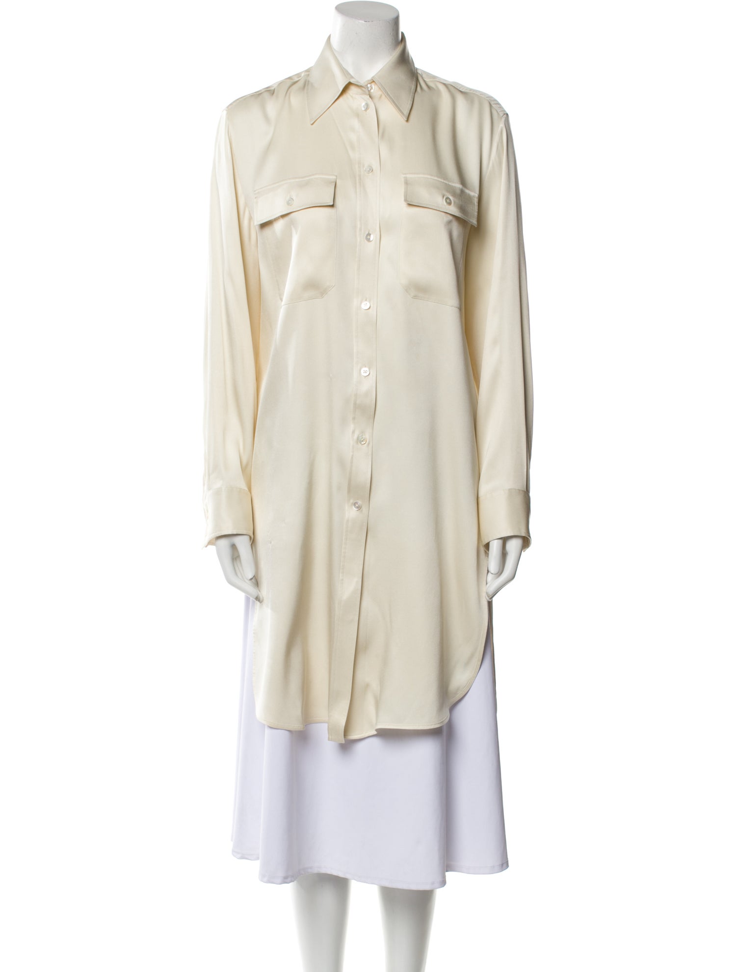 The Row Silk Long Sleeve Tunic