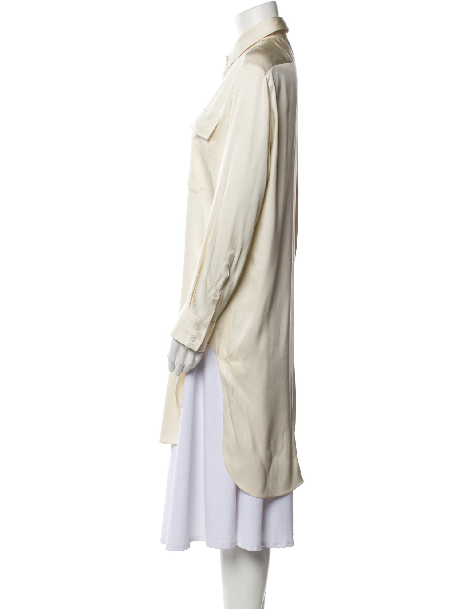The Row Silk Long Sleeve Tunic