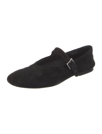 The Row Boheme Suede Mary Jane Flats