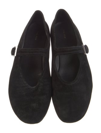 The Row Boheme Suede Mary Jane Flats