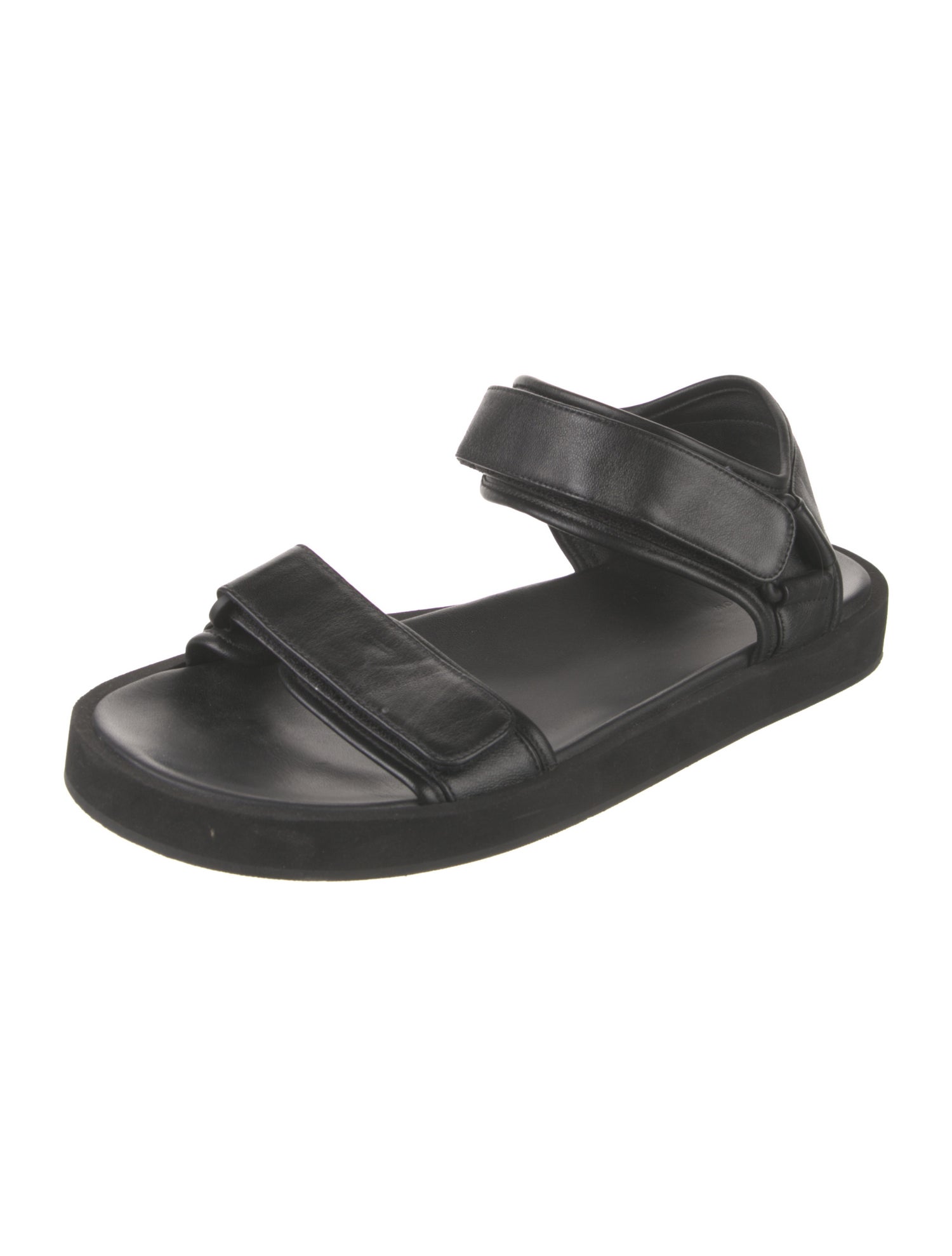 The Row Hook and Loop Leather Slingback Sandals