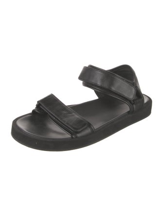 The Row Hook and Loop Leather Slingback Sandals