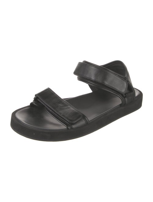 The Row Hook and Loop Leather Slingback Sandals