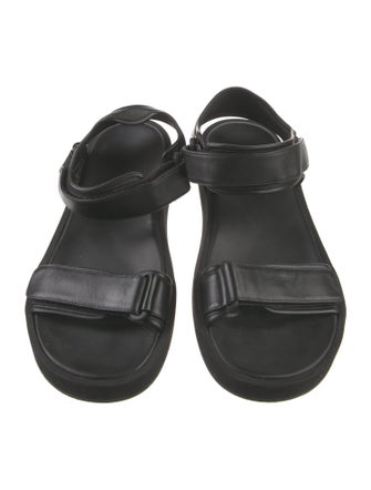 The Row Hook and Loop Leather Slingback Sandals