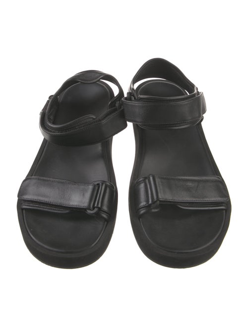 The Row Hook and Loop Leather Slingback Sandals