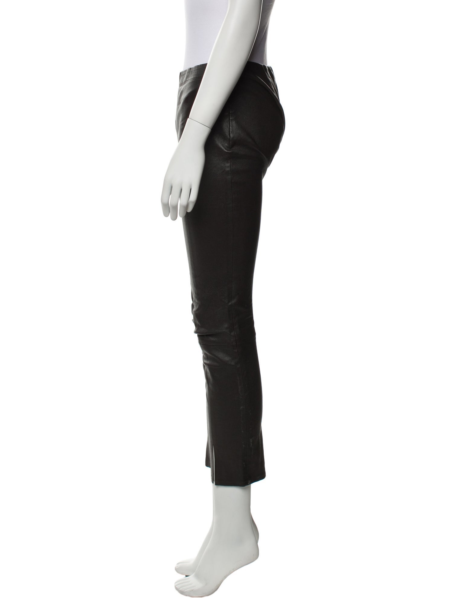 The Row Leather Straight Leg Pants