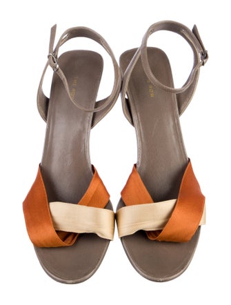 The Row Leather Colorblock Pattern Sandals