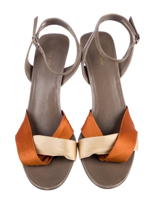 The Row Leather Colorblock Pattern Sandals