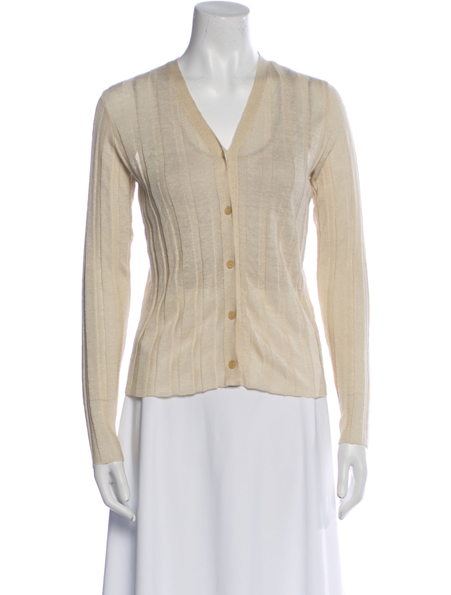 The Row Linen V-Neck Sweater