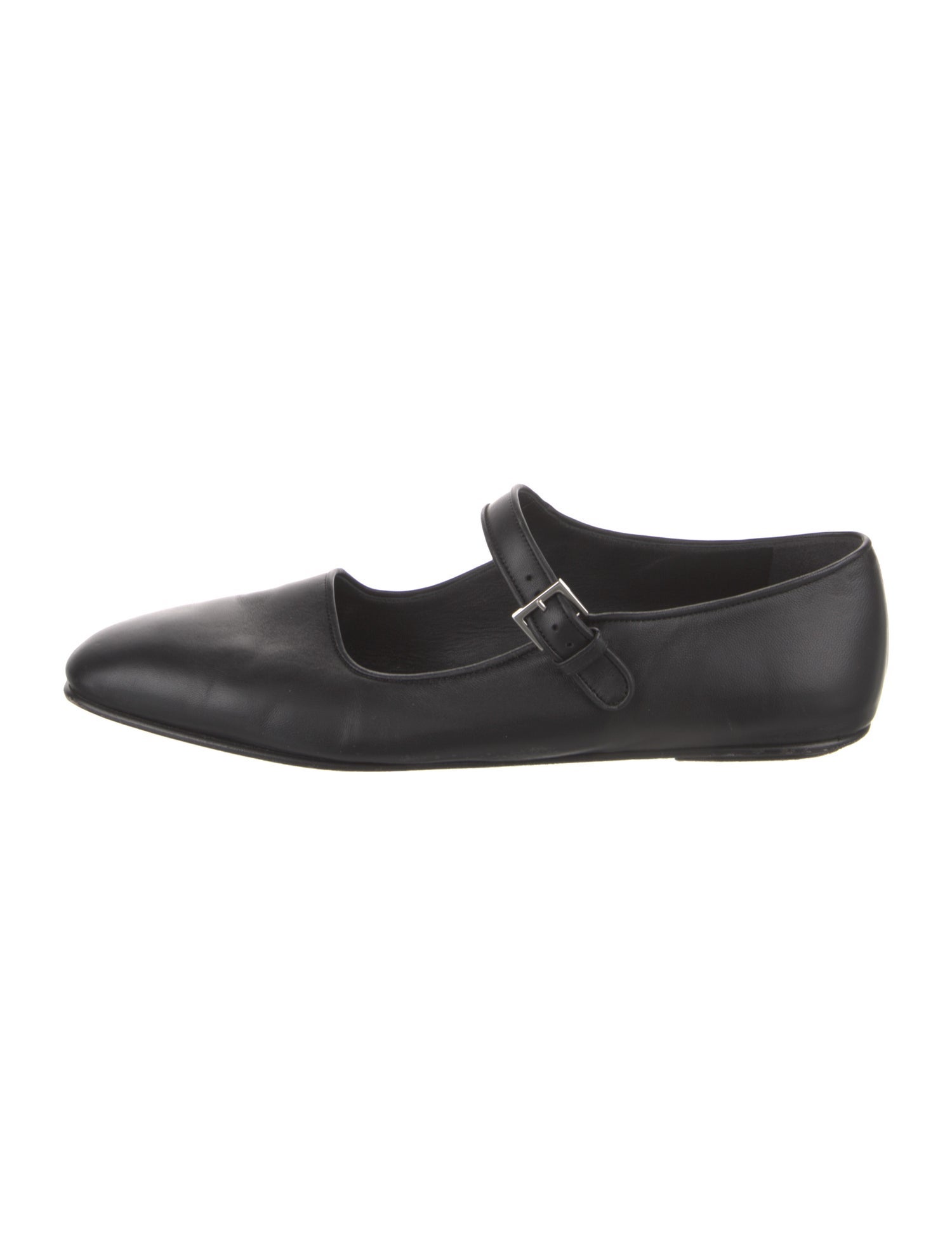The Row Leather Mary Jane Flats