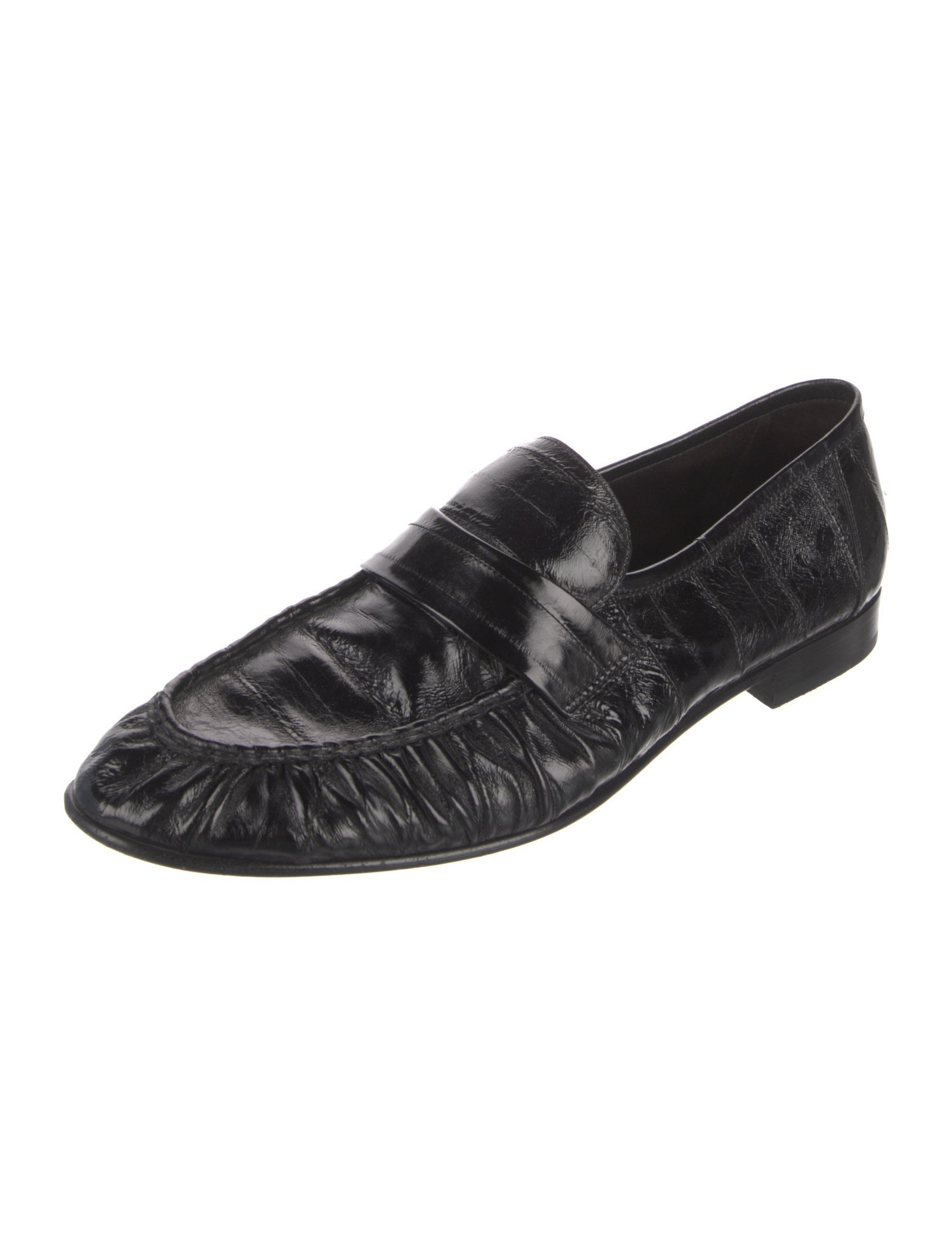 The Row Soft Eel Skin Leather Dress Loafers