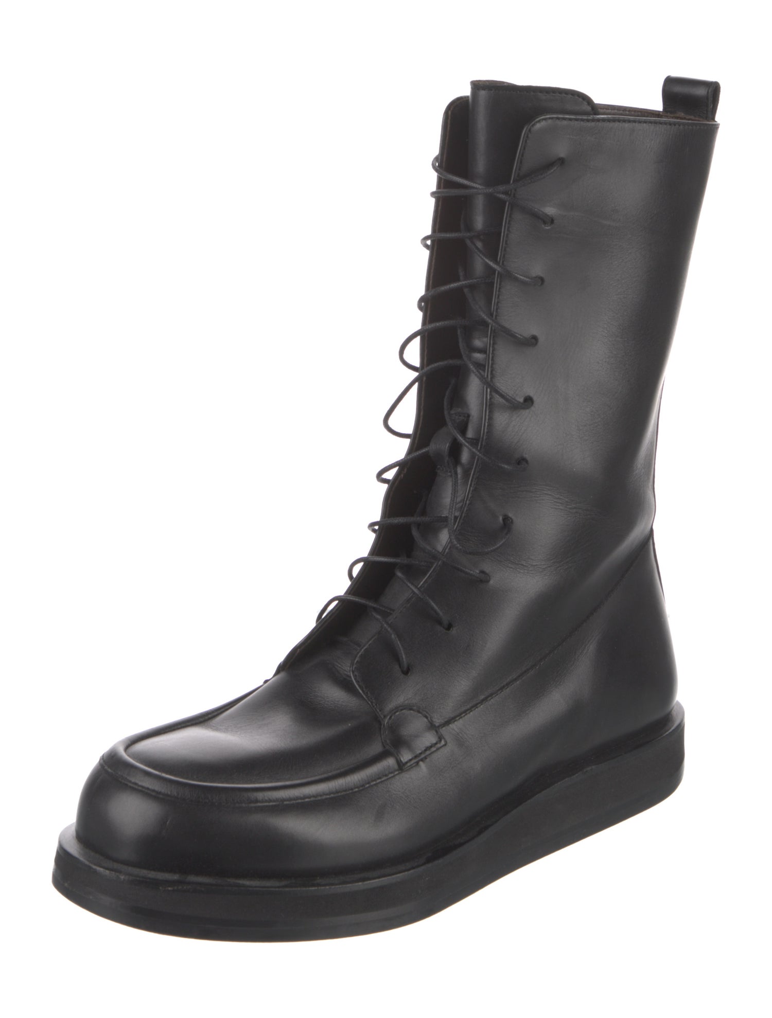 The Row Patty Leather Combat Boots