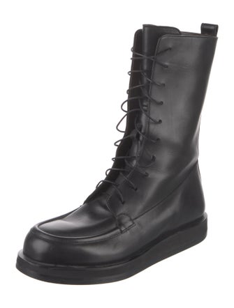 The Row Patty Leather Combat Boots