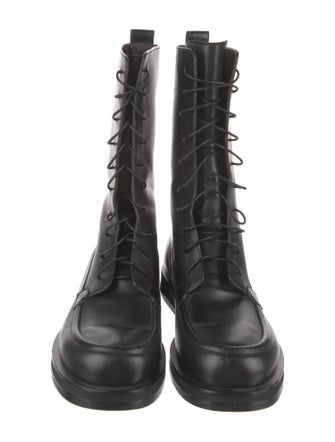 The Row Patty Leather Combat Boots