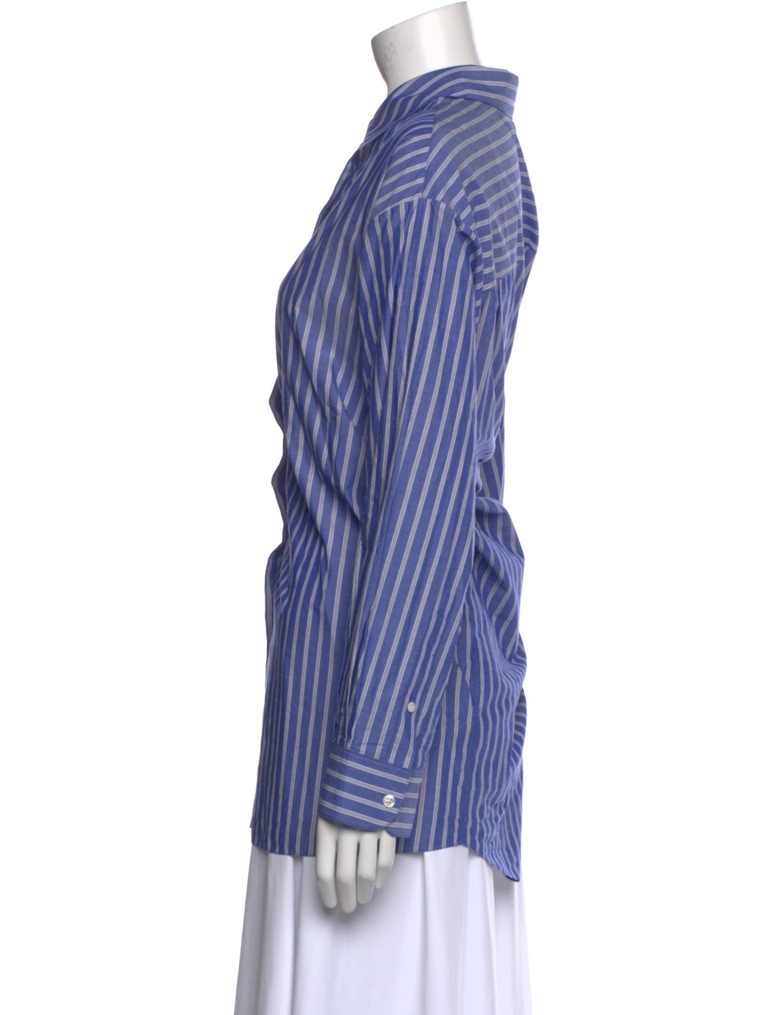 The Row Striped Long Sleeve Button-Up Top