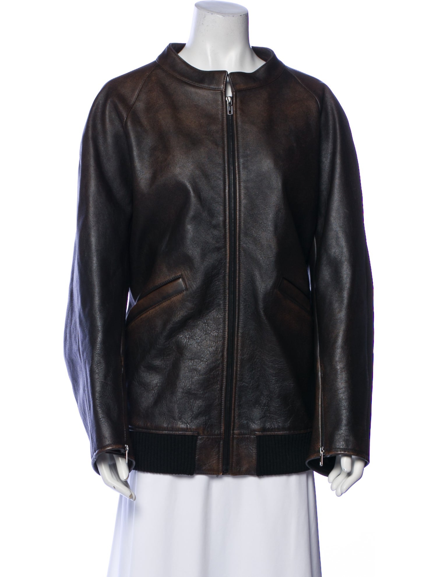 The Row Leather Bomber Jacket