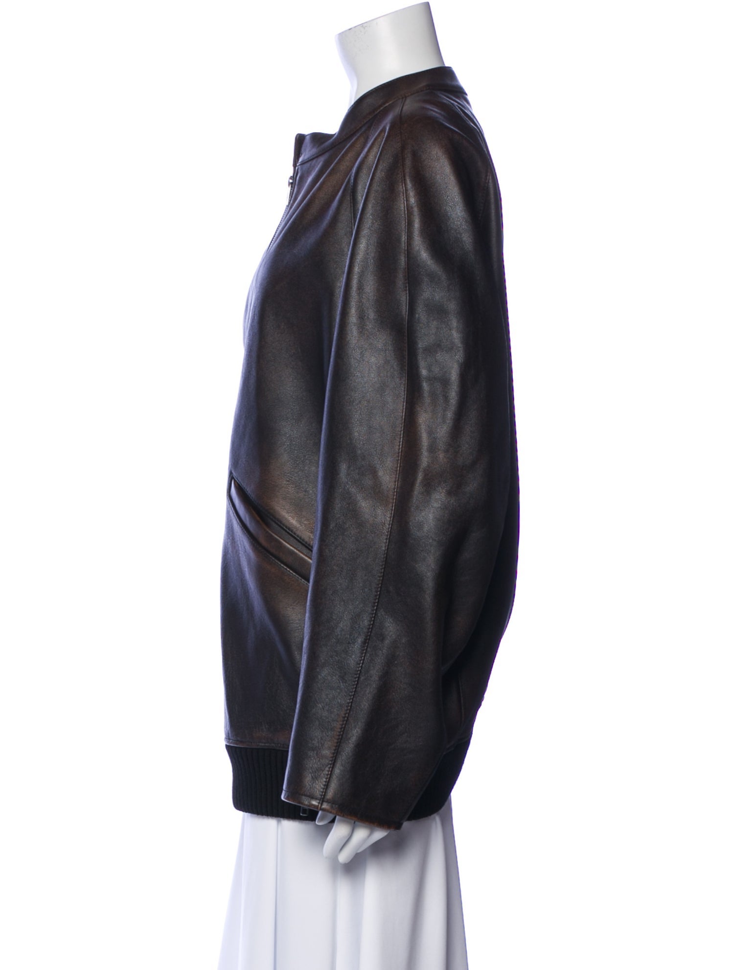 The Row Leather Bomber Jacket