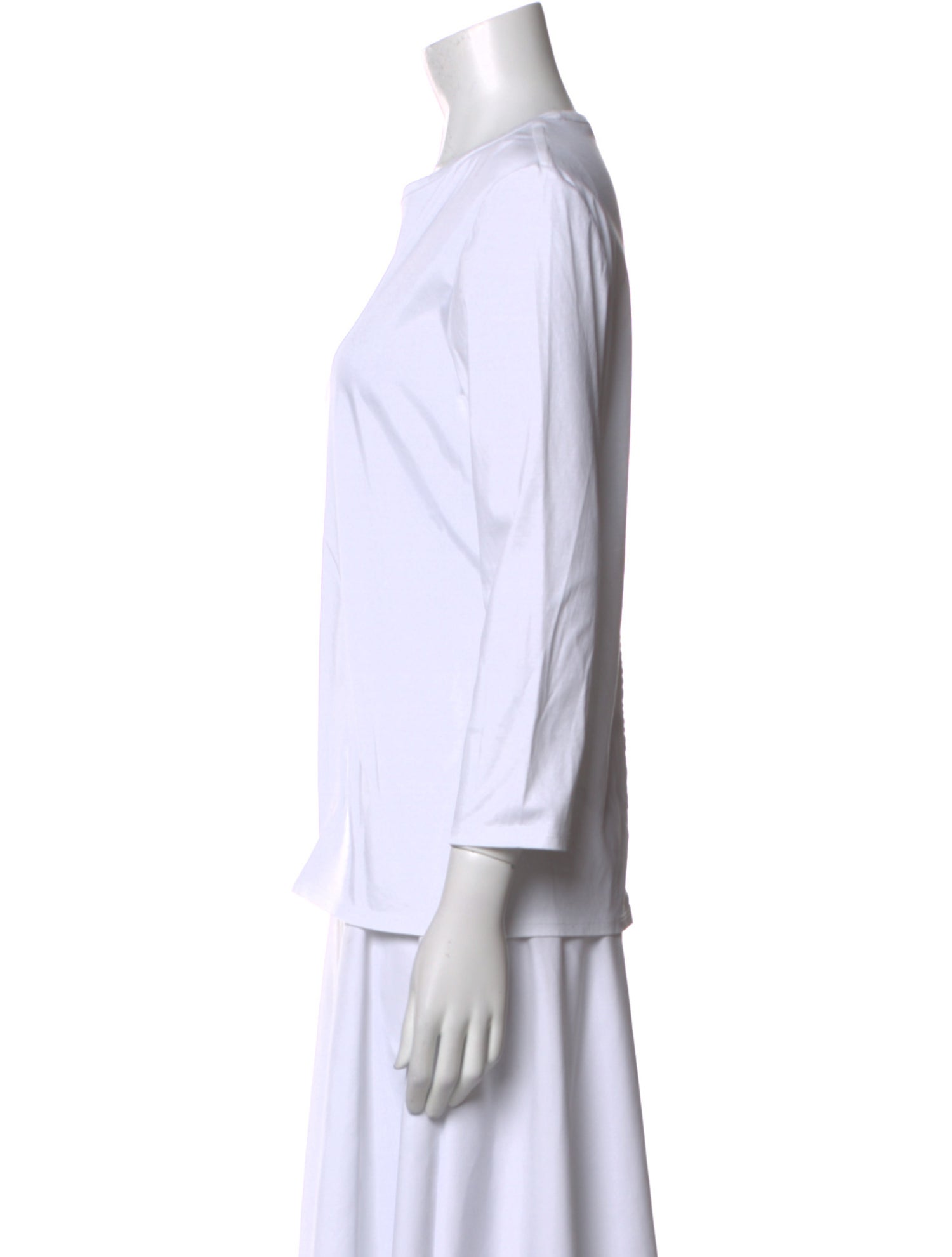 The Row Bateau Neckline Three-Quarter Sleeve T-Shirt