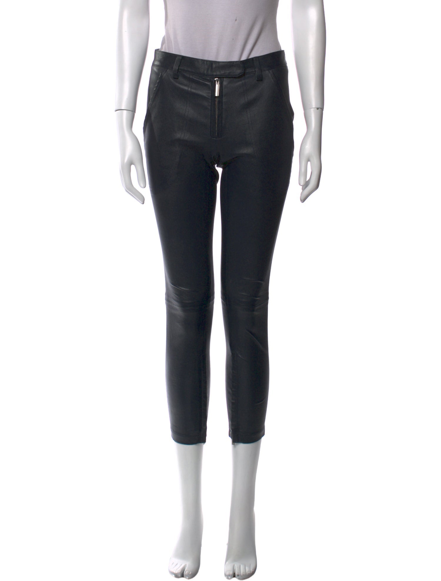 The Row Leather Straight Leg Pants