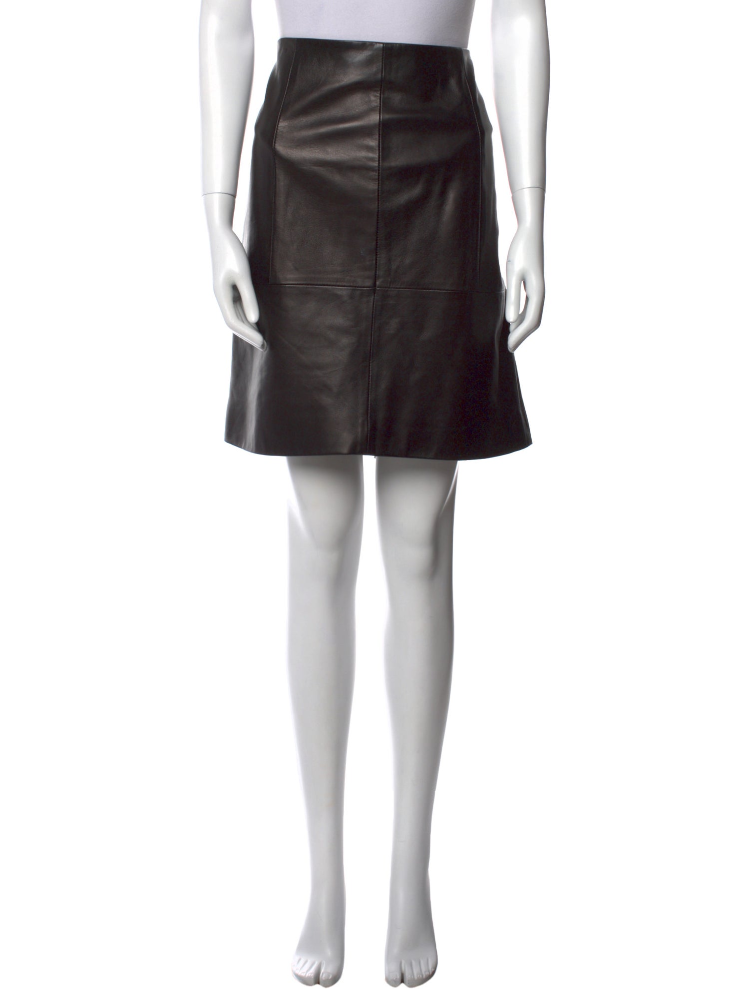 The Row Leather Knee-Length Skirt