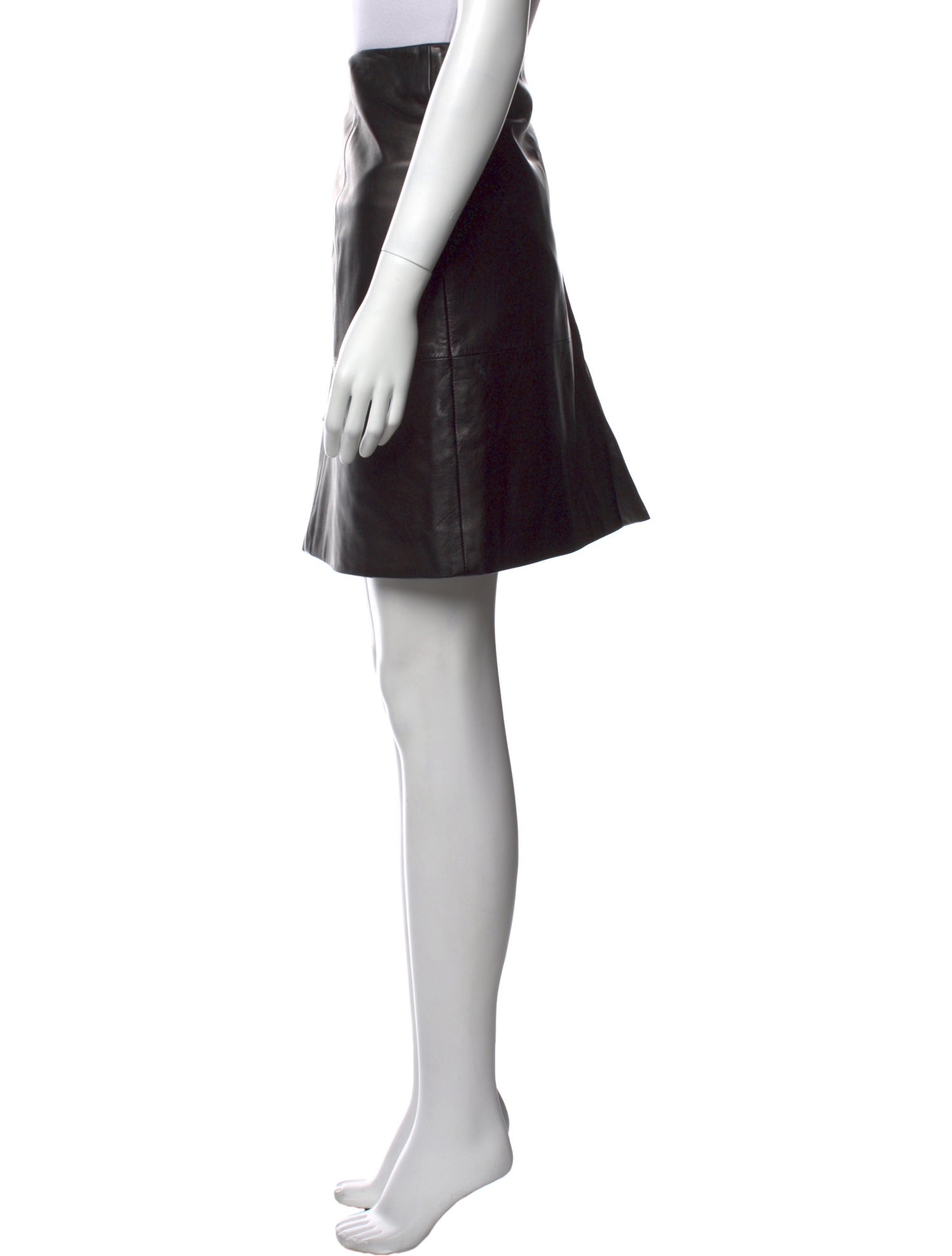 The Row Leather Knee-Length Skirt