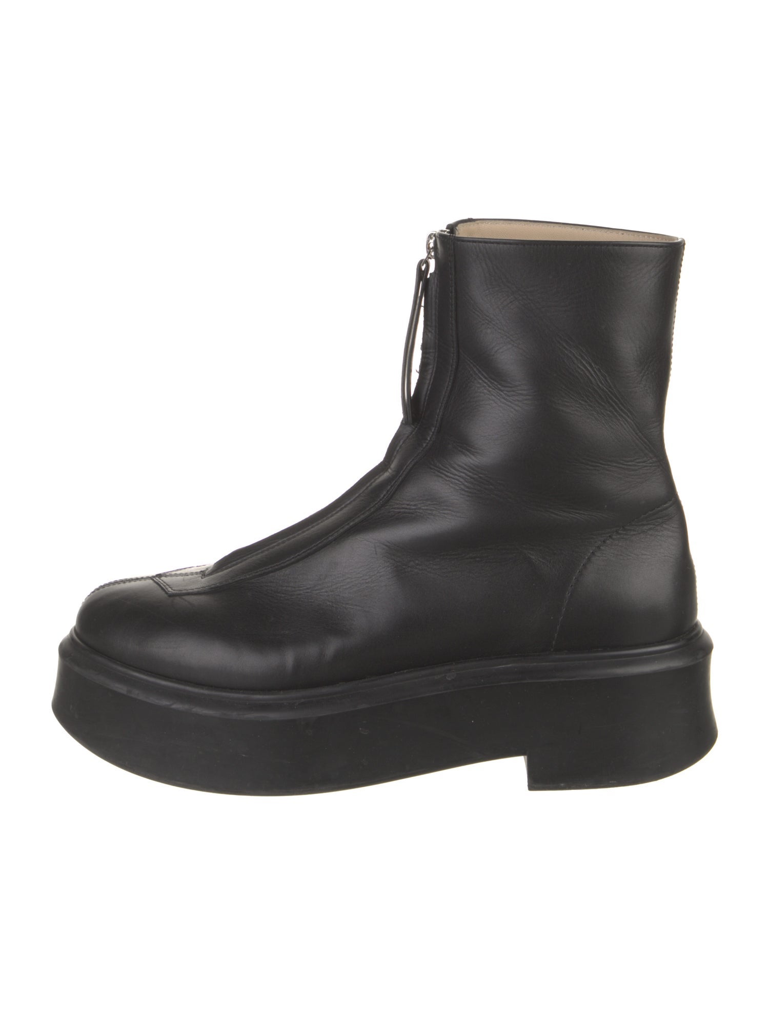 The Row Zipped 1 Leather Combat Boots
