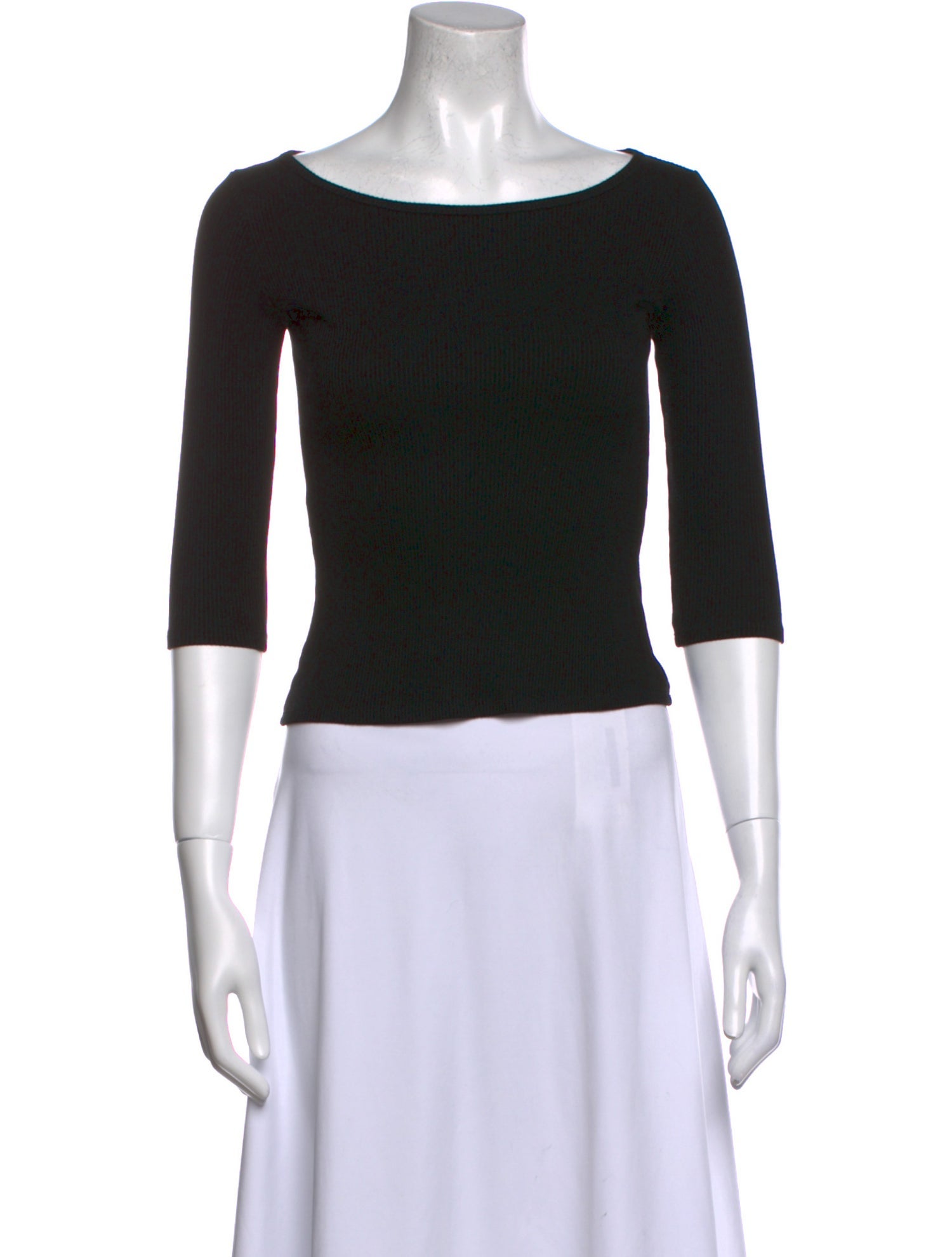 The Row Scoop Neck Three-Quarter Sleeve Top