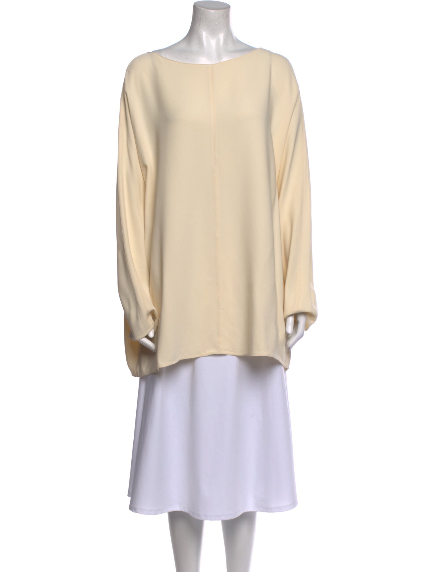 The Row Silk Bateau Neckline Tunic