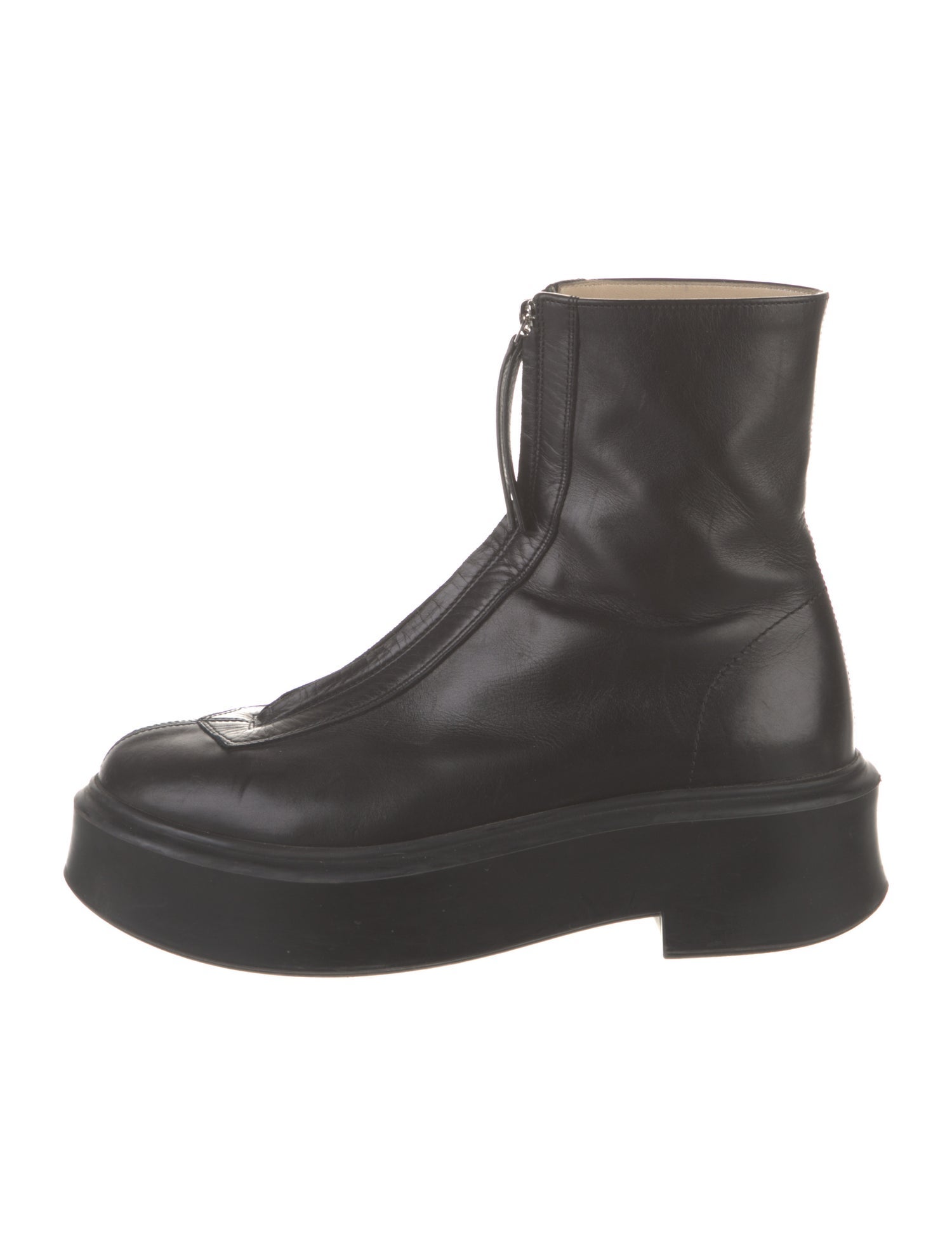 The Row Zipped 1 Leather Combat Boots