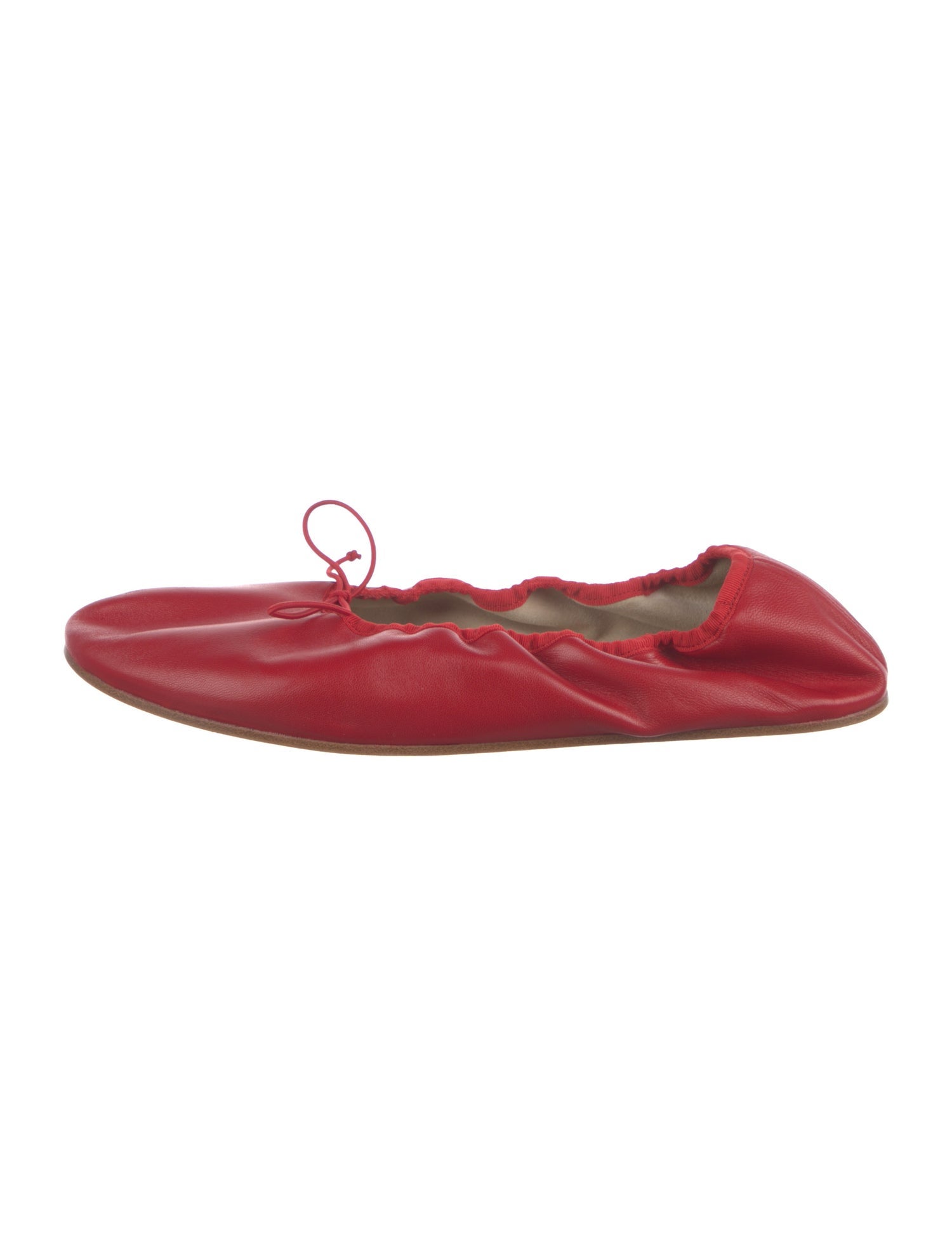 The Row Leather Bow Accents Ballet Flats