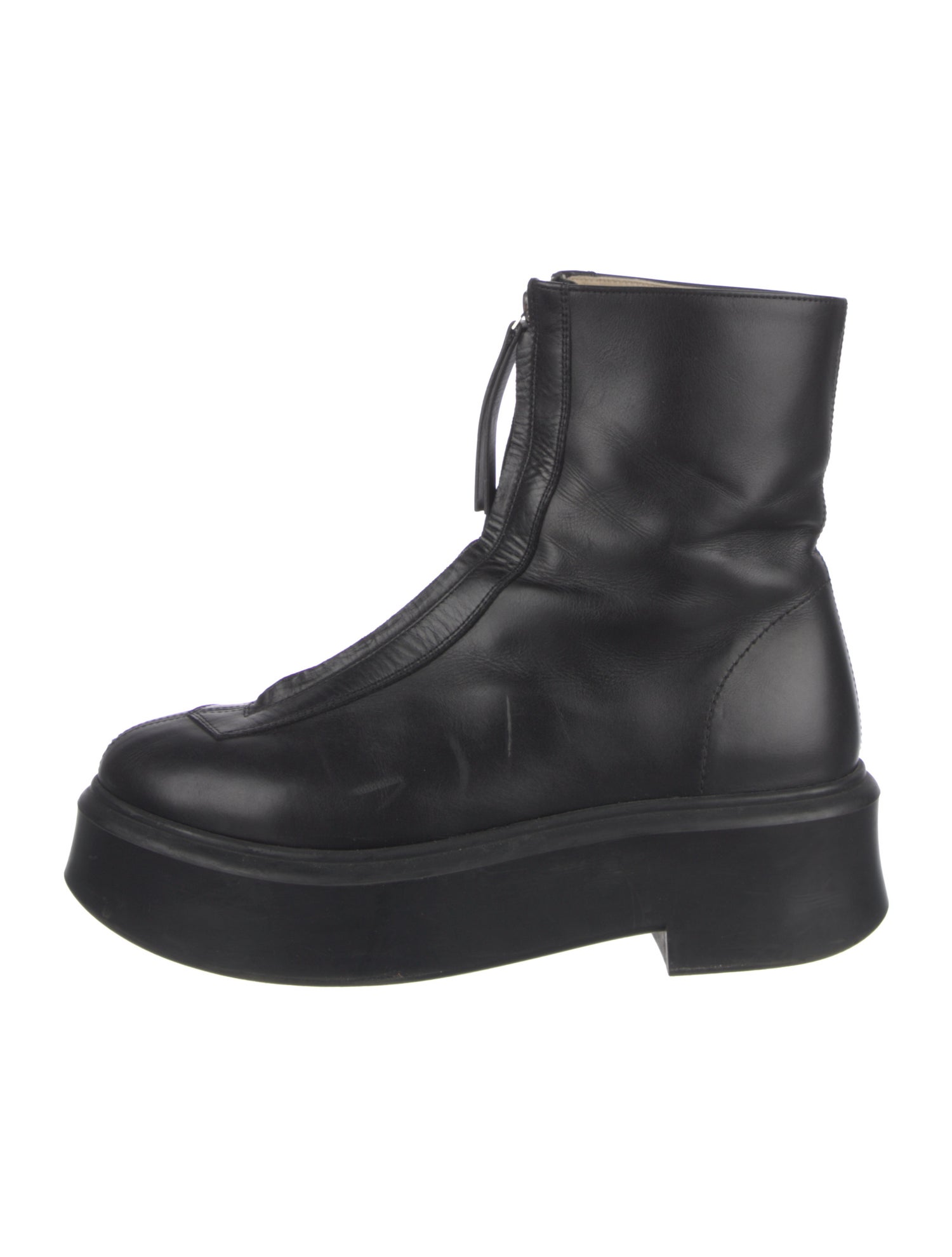 The Row Zipped 1 Leather Combat Boots