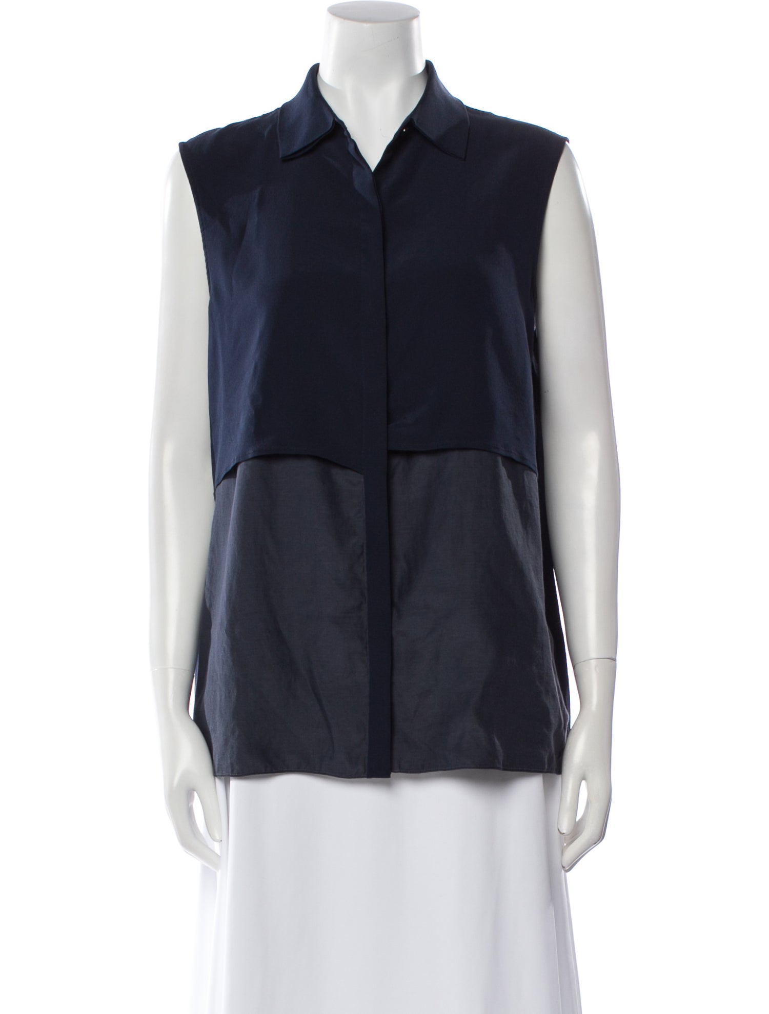 The Row Silk Sleeveless Button-Up Top