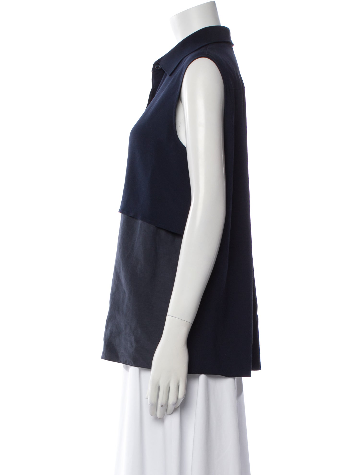 The Row Silk Sleeveless Button-Up Top