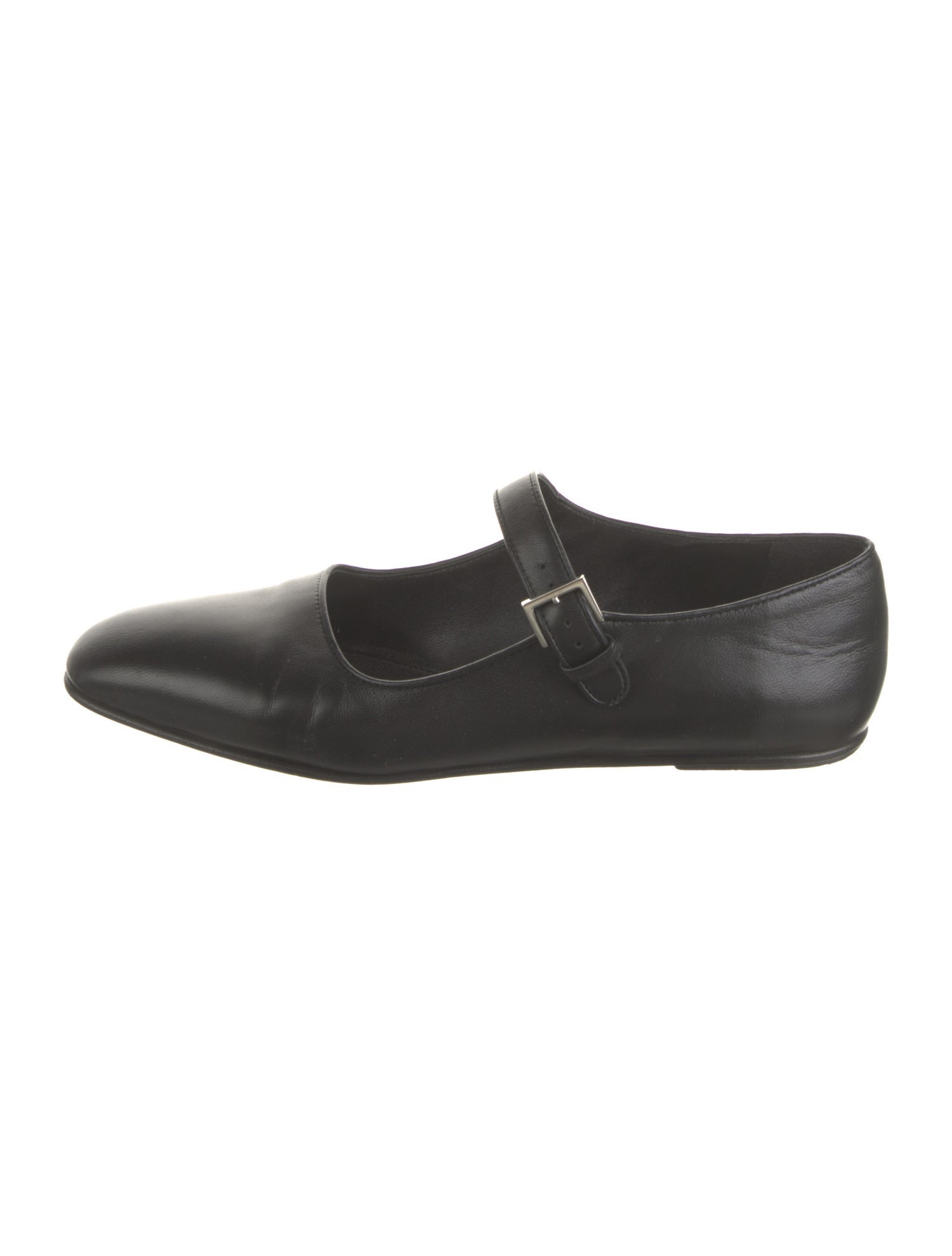 The Row Leather Mary Jane Flats