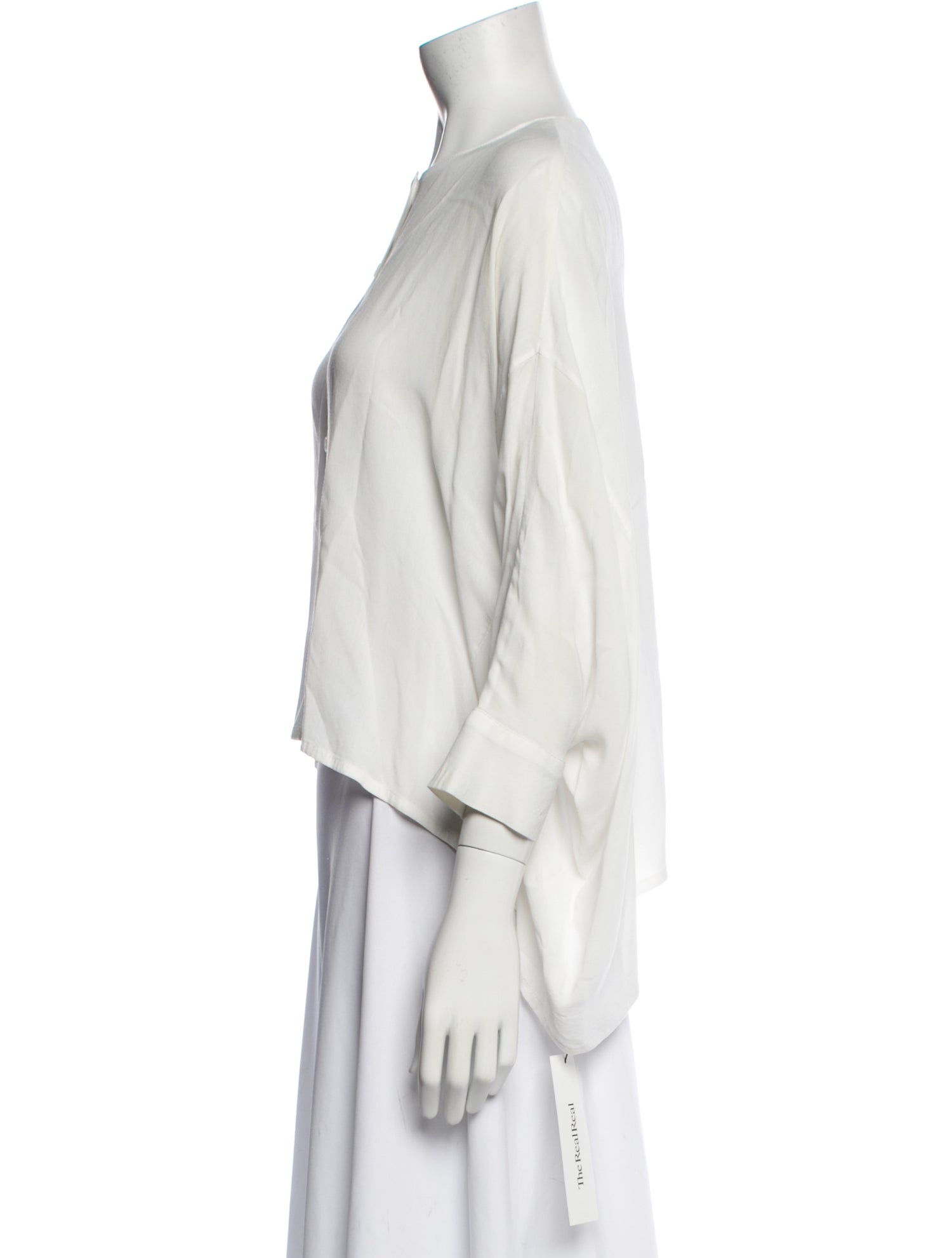 The Row Crew Neck Three-Quarter Sleeve Blouse