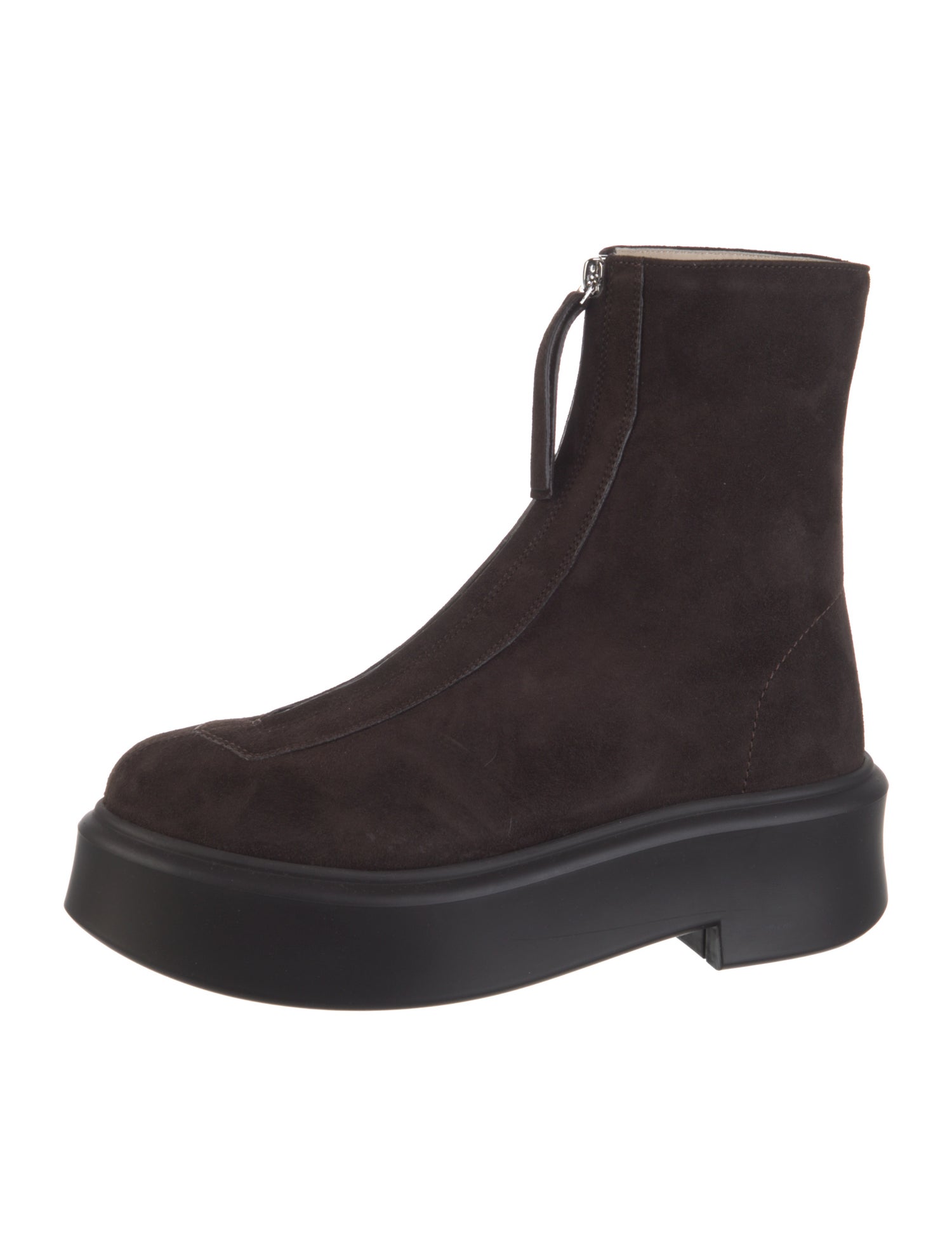 The Row Zipped I Suede Combat Boots