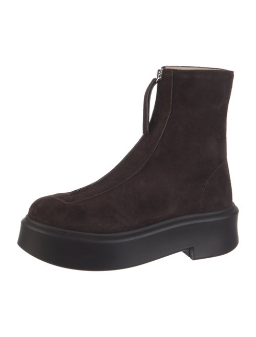 The Row Zipped I Suede Combat Boots