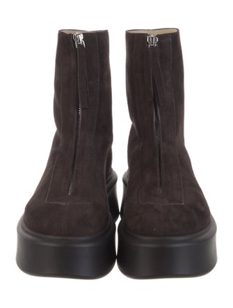 The Row Zipped I Suede Combat Boots