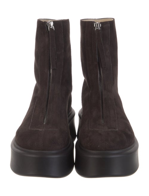 The Row Zipped I Suede Combat Boots