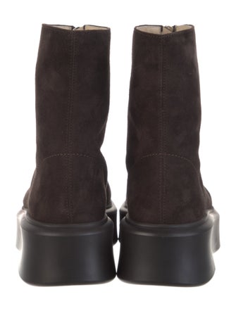 The Row Zipped I Suede Combat Boots