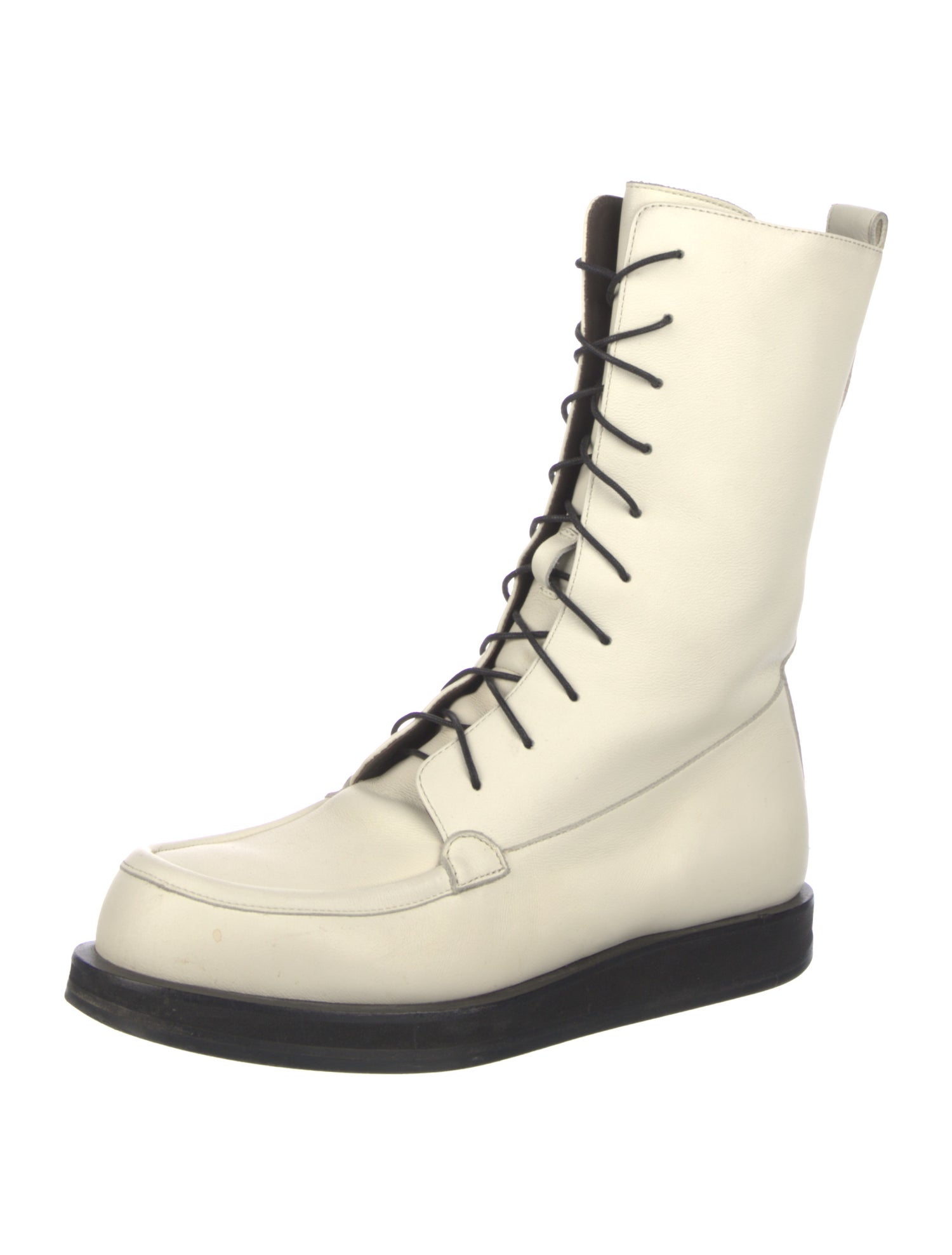 The Row Patty Leather Combat Boots
