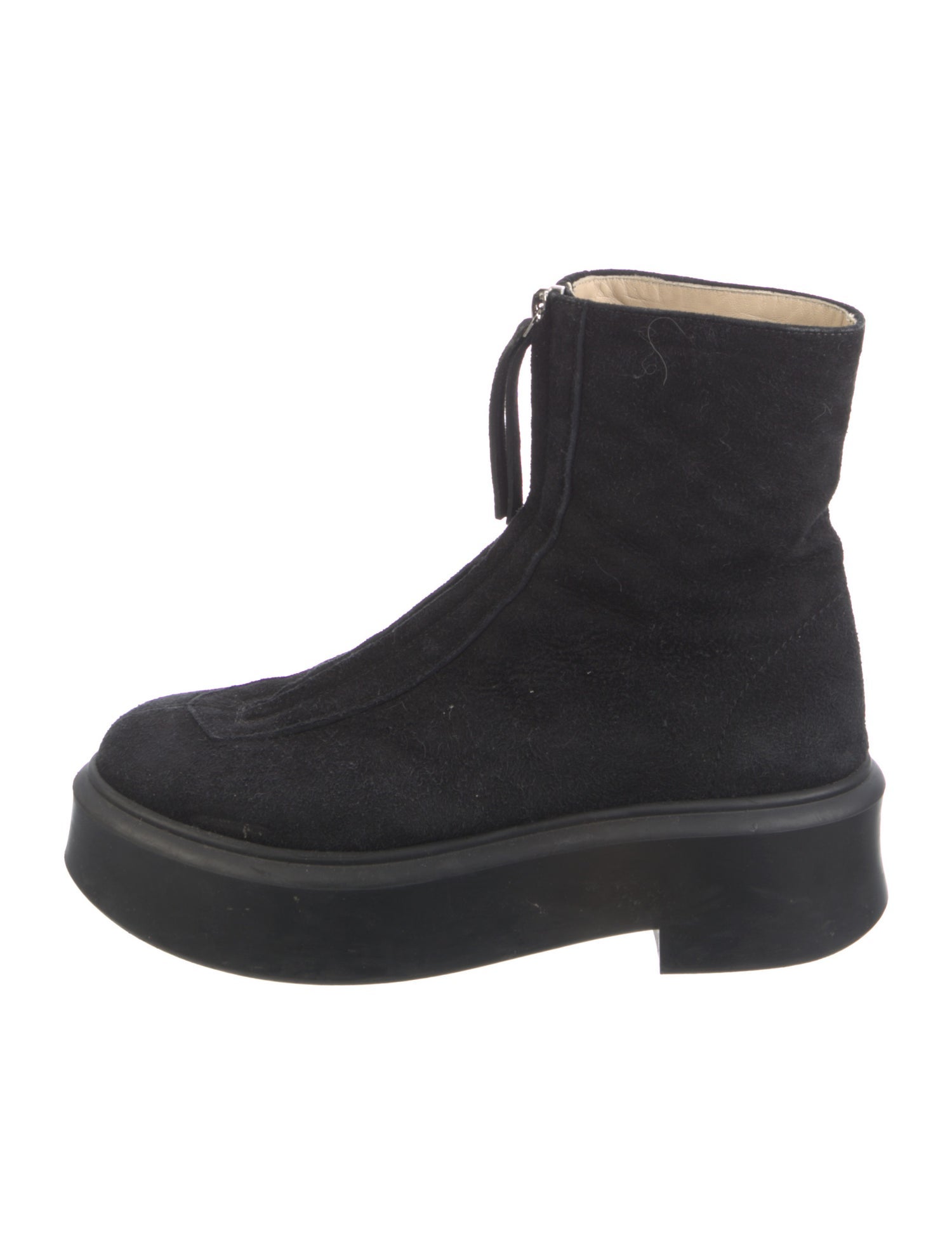 The Row Zipped 1 Suede Combat Boots