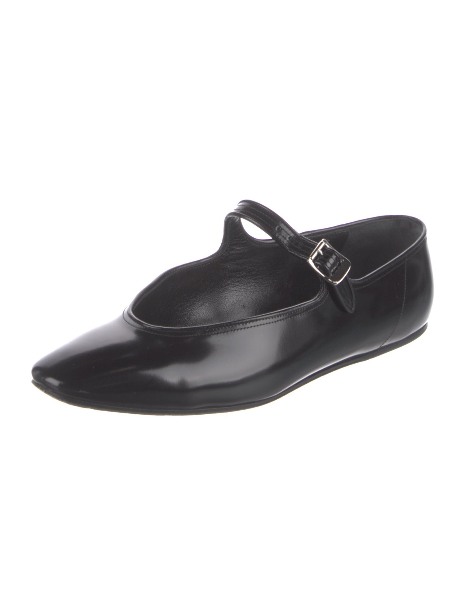 The Row Olga Leather Mary Jane Flats